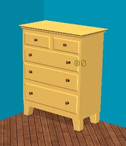 Yellow dresser